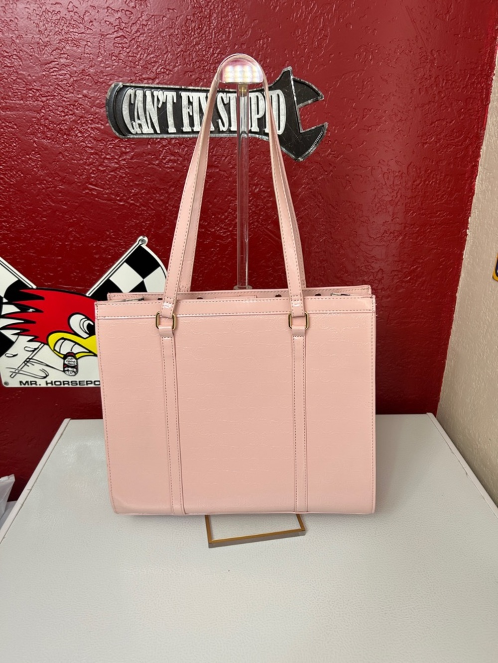 Juicy Couture Light Pink Patent Tote with Bow Accent - Picture 3 of 8